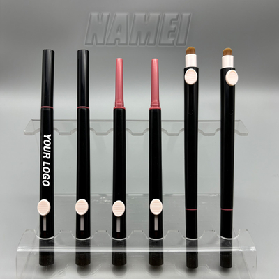 Ein guter Preis. Kunststoff-Lip Liner Bleistifthalter Augenbrauen Bleistiftpackungen Kosmetikbehälter Verpackungstübe mit Push-Pull Lippenbürste Online
